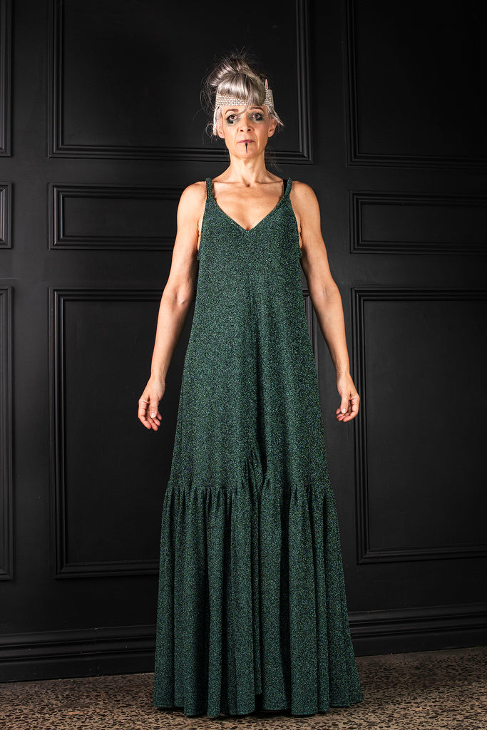 Saint StellaM Phoenix Dress- Metallic Forest Green