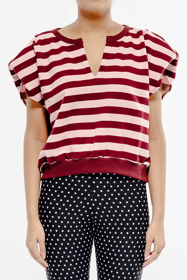 MITV53 Top: Pink/Berry Stripe