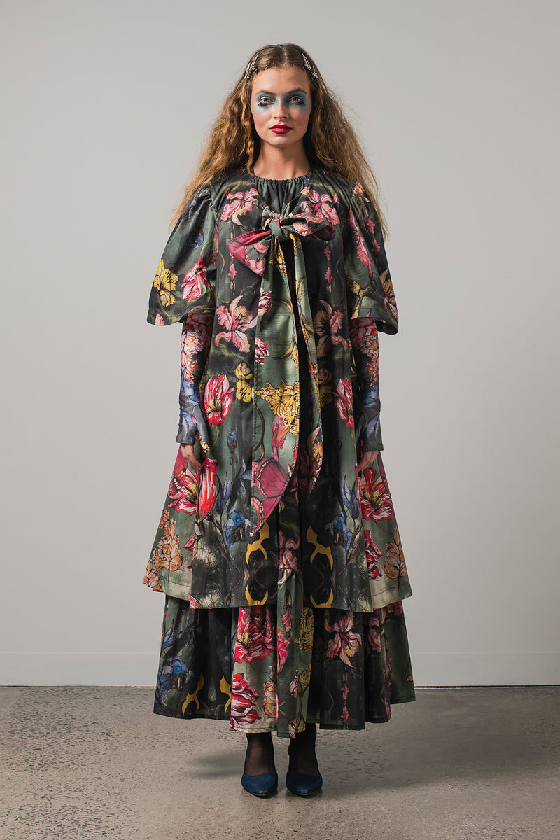 Paloma Opera Coat: Swamp Blooms