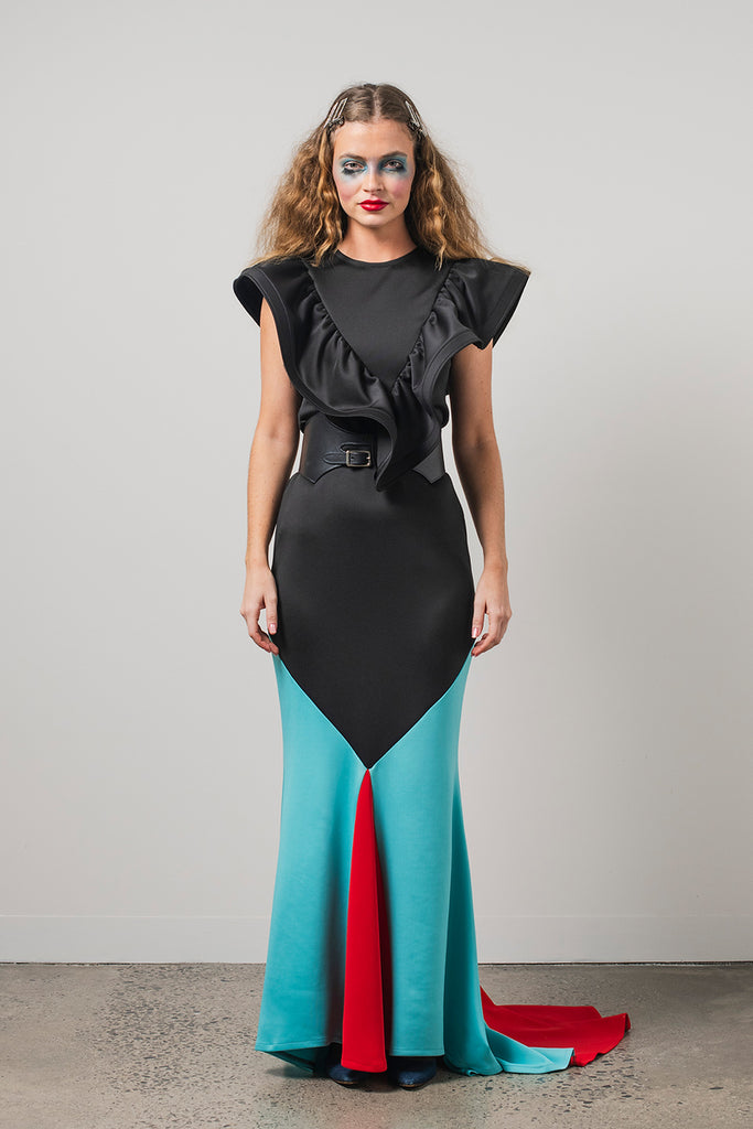 Gypsy & The Bird Skirt: Black/Turquoise/Red