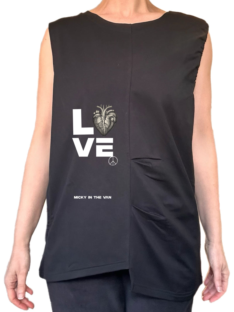 Love Peace Top: Black